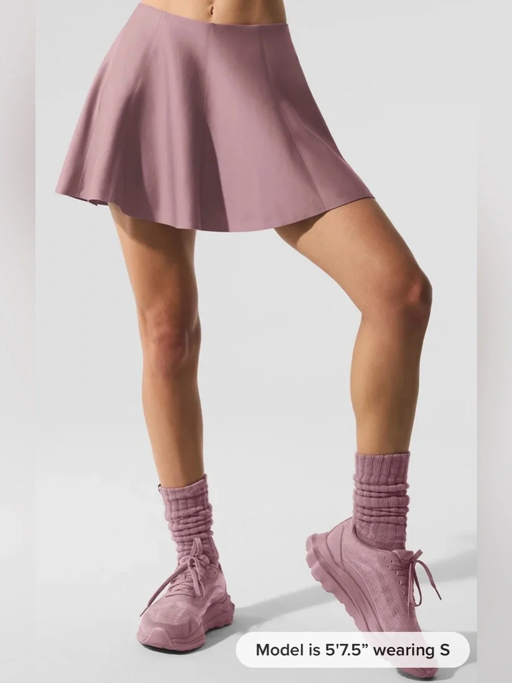 NWT Alo Airlift Down The Line Tennis Skirt Smoky Quartz XS